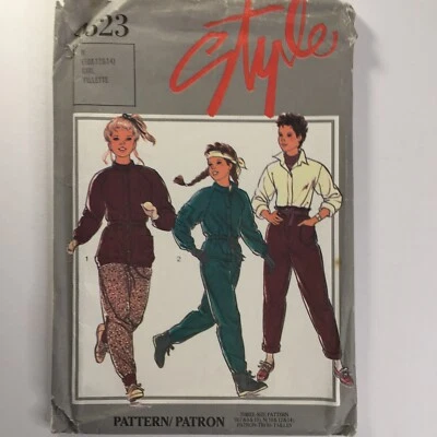 Style 4523 Raglan Child Retro Girl Loose Sport Jacket Trousers New Uncut Pattern - Image 1 of 4