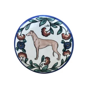 Greyhound Wine Bottle Stopper Hand Painted Tan - Picture 1 of 2