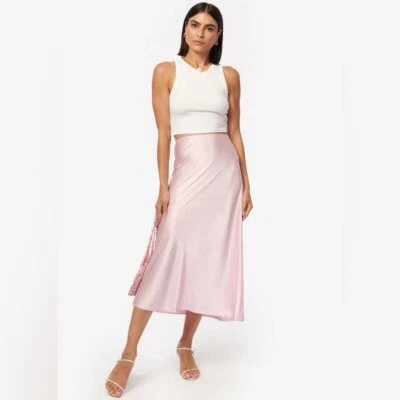 Cami NYC | ¡NUEVO CON ETIQUETAS! Falda midi de seda Avila en macaron mediana Foto 1 de 4