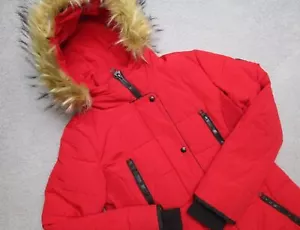 Para mujeres Abrigo de Invierno Guess Aislado Aislado Chaqueta Larga con Capucha Borde de Piel Talla M - Imagen 1 de 12