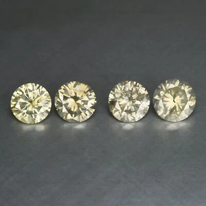 Lotto 4 pezzi diamanti gialli grigi non trattati 0,82 ct diamante scintillante 100% naturale - Foto 1 di 3