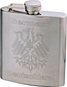 Flachmann Stainless Steel Polished Silver Germany / 27 MM Wide / 6 OZ (177,45 - Bild 1 von 1
