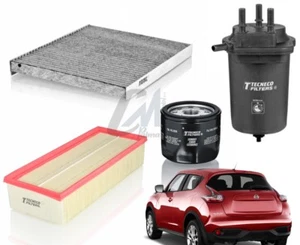 KIT TAGLIANDO NISSAN Juke 1.5 dCi 81KW(110PS/HP) - Mot.K9K (09/10 - ) 4 FILTRI - Imagen 1 de 6