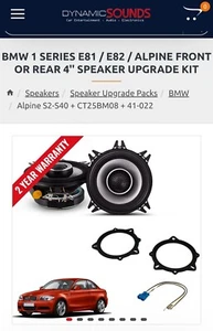 BMW 1 Series Speaker Upgrade Kit Alpine - Picture 1 of 3
