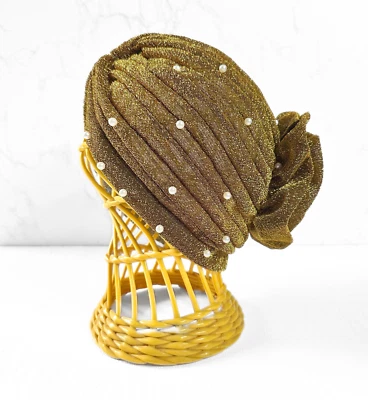 Boina Vintage | Boina Retro Talla Única Lentejuelas Negra Original Años 70 Foto 1 de 4