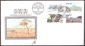 South West Africa 1983 FDC, Paintings Buffalo Zebra Mountains - Picture 1 of 1