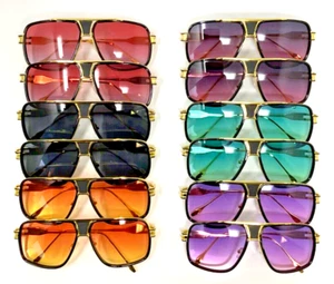 WHOLESALE DOZEN 12PC MIX LOT GAZELLE HIP HOP AVIATOR SUNGLASSES SQUARE OVERSIZED - Picture 1 of 3