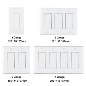 Tuya WIFI Smart Switch 1/2/3/4 Gang Wall Light Remote Switch For Alexa Google - Picture 1 of 26