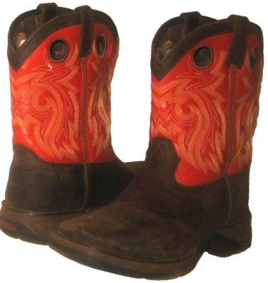 Botas femininas Lil' DURANGO Big Kid 5.5 Saddle Western 8" marrom/laranja 7 - Imagem 1 de 4