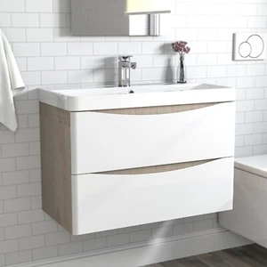 Waschtisch mit Unterschrank Badmöbel Waschbecken mit Unterschrank 50 60 80 cm - Bild 1 von 11