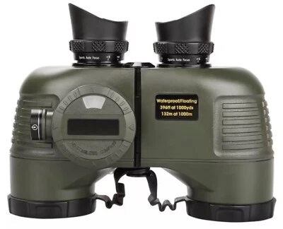 HD Binoculars 7x50 Marine Floating Range & Direction Weatherproof - Green - Image 1 of 4