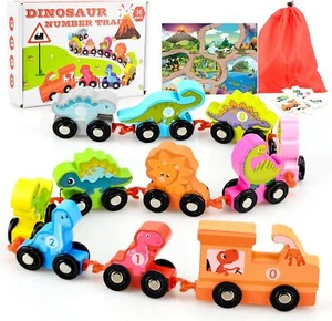 Dinosaurier Holz Spielzeug Set Montessori Spielzeug Baby Motorik Lernspielzeug - Bild 1 von 6