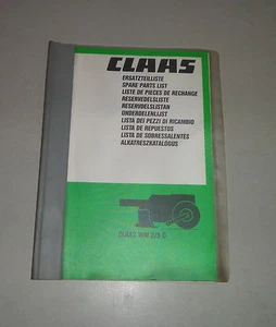 Teilekatalog / Spare Parts List Claas Mähwerk WM 275 C - Stand 04/1987 - Bild 1 von 1