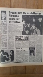 DOORS JEFFERSON AIRPLANE MONKEES 'news' 1968 UK Article/Clipping - Bild 1 von 1