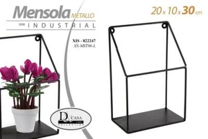 MENSOLA BACHECA PARETE SOSPESA METALLO CLASSICO MODERNO INDUSTRIAL 20*10*30CM - Foto 1 di 2