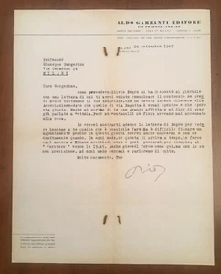 Lettera firmata da Orio Vergani - Picture 1 of 1