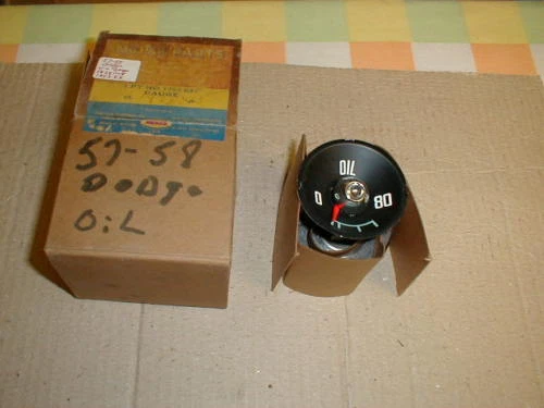 NOS MOPAR 1957-8 DODGE OIL GAUGE CORONET ROYAL D500 - Image 1 of 1