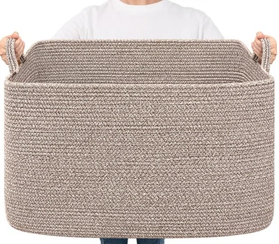 Blanket Basket Woven Baskets for Storage Extra Large Storage Basket for Cloth... - Image 1 of 4