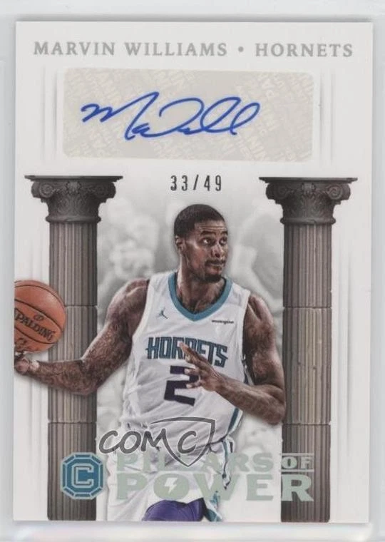 2017-18 Panini Cornerstones Pillars of Power Silver /49 Marvin Williams Auto - Image 1 of 2