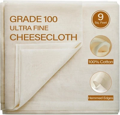 DO NOT APPLY Cheesecloth, 9 Square Feet Grade 100 Cheese Cloths for Straining Reusable