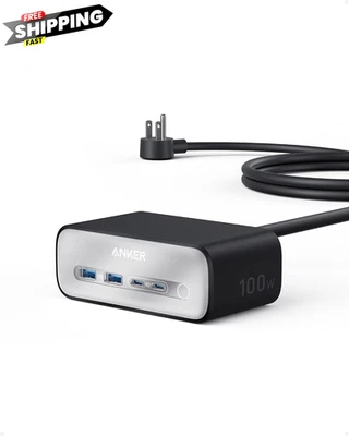 Anker Nano Charging Station(100W Max), 7-in-1 USB C Power Strip for Black  - Image 1 of 4