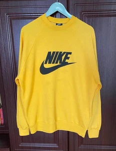Vintage Nike Big Logo Sweatshirt 80s Made In United Kingdom Gr. M Herren Gelb - Bild 1 von 16