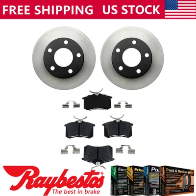 Kit de rotores de freno traseros + pastillas metálicas y herrajes para Audi A6 2003 - Raybestos Foto 1 de 4