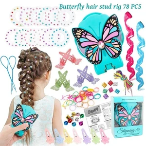 Hair Diamond Sticker Toy Girl Butterfly Nail Drill Dress Up Hair Accessories Set - Picture 1 of 13