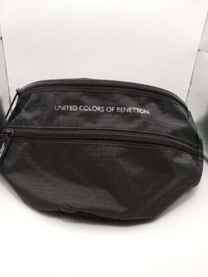 Vintage United Colors Of Bennetton Fanny Pack Not Available In US USA New Black - Image 1 of 4