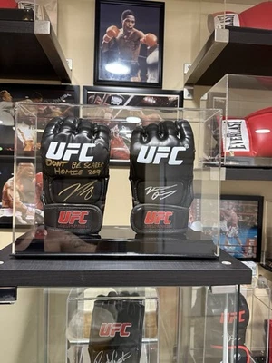 NICK DIAZ NATE DIAZ AUTOGRAPH UFC GLOVES PSA & BECKETT COA IN DISPLAY CASE - Image 1 of 4