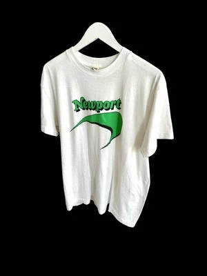 Винтажная большая футболка 80-х Newport Cigarettes одинарный шов экран звезды США - Изображение 1 из 4