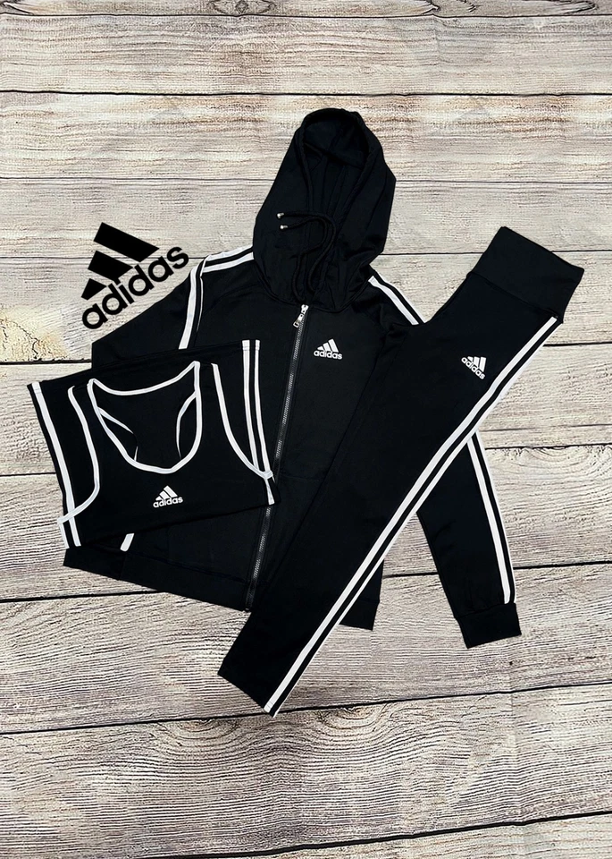 Traje ADIDAS 3 Piezas Negro Mujer (Elástico) (S/M) y (L/XL) Foto 1 de 1