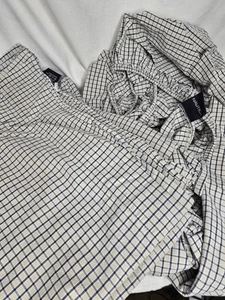 Nautica Blue Tan Check Twin Sheet Set Fitted And Flat  EUC - Picture 1 of 6