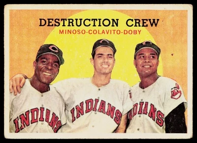 Destruction Crew Minnie Minoso Rocky Colavito Larry Doby 1959 Topps #166 Indians - Image 1 of 2
