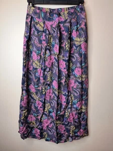 VTG 80s Judith Michaels Full Maxi Midi Skirt S Floral USA Cottagecore Whimsigoth - Picture 1 of 9