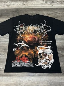 Civil Regime Skull Snake Rose Flames Black Shirt M Fits L - Picture 1 of 11