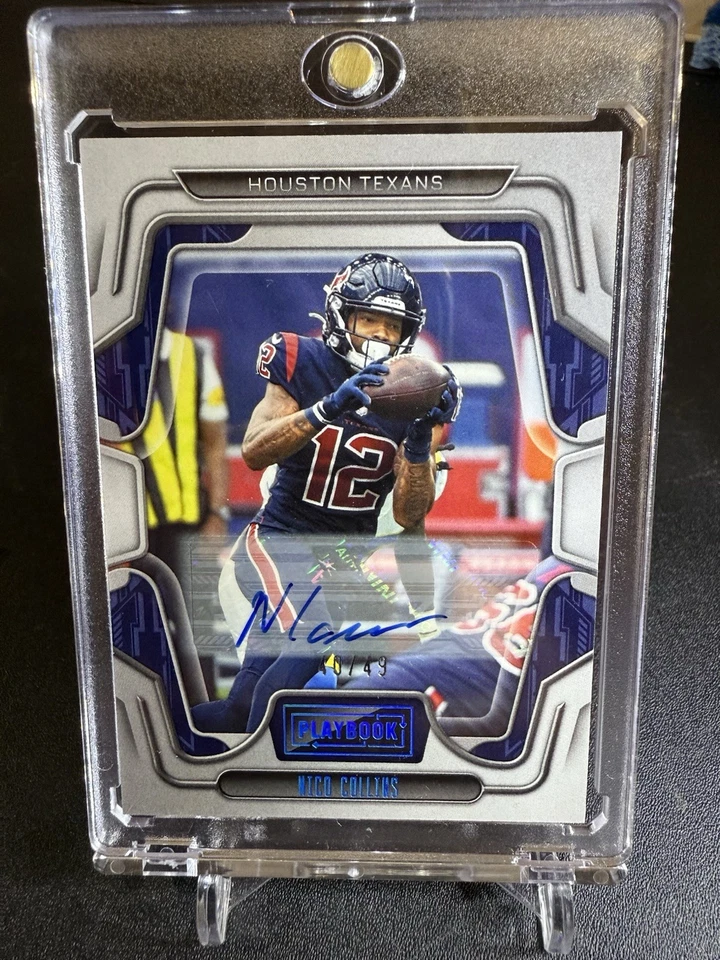 2022 Panini Playbook - Nico Collins #15 Platinum Signatures /49 (AU) - Image 1 of 3