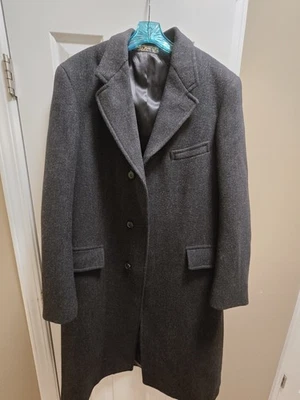 Brooks Brothers Men's Vintage Made in USA Grey Wool Trench Coat Heavy Size 40LG - Image 1 of 4