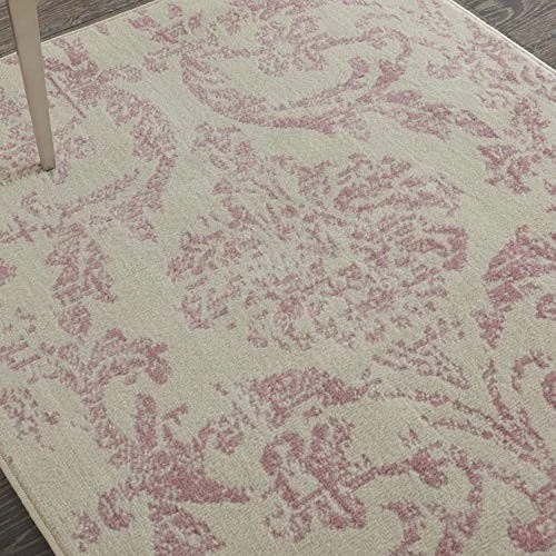 Nourison Jubilant 3'x5' White Area Rug 3 X 5 Feet Ivory/pink