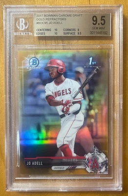 2017 Bowman Chrome GOLD REFRACTOR Jo Adell, RC! BGS 9.5 Gem Mint! #40/50! SWEET - Image 1 of 2
