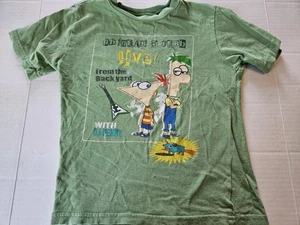 Phineas And Ferb Live From The Backyard Shirt Sz 5 / 6 Green Short Sleeve OG - Picture 1 of 5