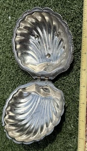 Vintage Silver Plated Hinged Shell Dish Trinket Box  - Picture 1 of 3