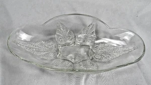 Anchor Hocking Renaissance Oval Relish Dish, Raised Bead Leaves, Clear Glass - Picture 1 of 4