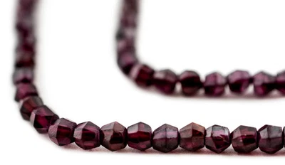 Faceted Round Garnet Beads 5mm Purple Gemstone 16 Inch Strand - Image 1 of 4