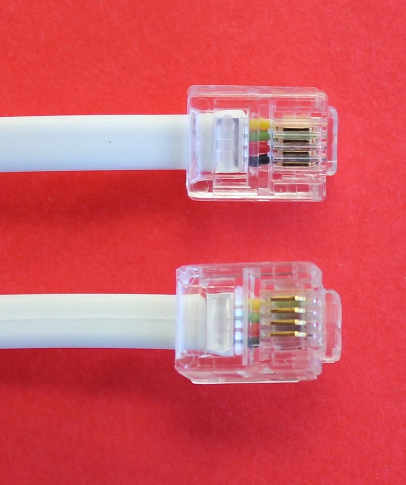RJ11 auf RJ11 ""4M"" ADSL 4-Draht Breitbandkabel weiß für Router zu ADSL Filter - Bild 1 von 1