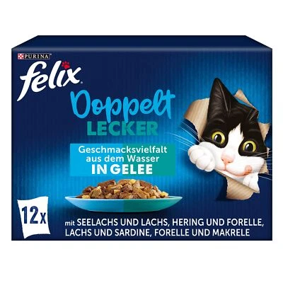 So gut wie es aussieht Doppelt Lecker Katzenfutter nass in Gelee Fisch Sorten... - Bild 1 von 4