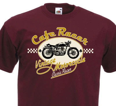 Tee Shirt CAFE RACER Vintage Motorcycle 1960 Classic British Triumph Moto Motard