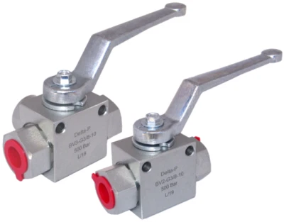 Hydraulic Ball Valve 3/8" BSP - 2 or 3 Way - T or L Port, High Pressure 500 Bar - Image 1 of 3
