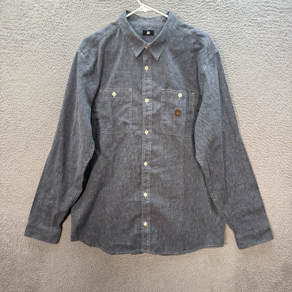 DC Shoes Shirt Mens Extra Large Gray Pistol Whip Long Sleeve Skater Thrasher Y2K - Image 1 of 4