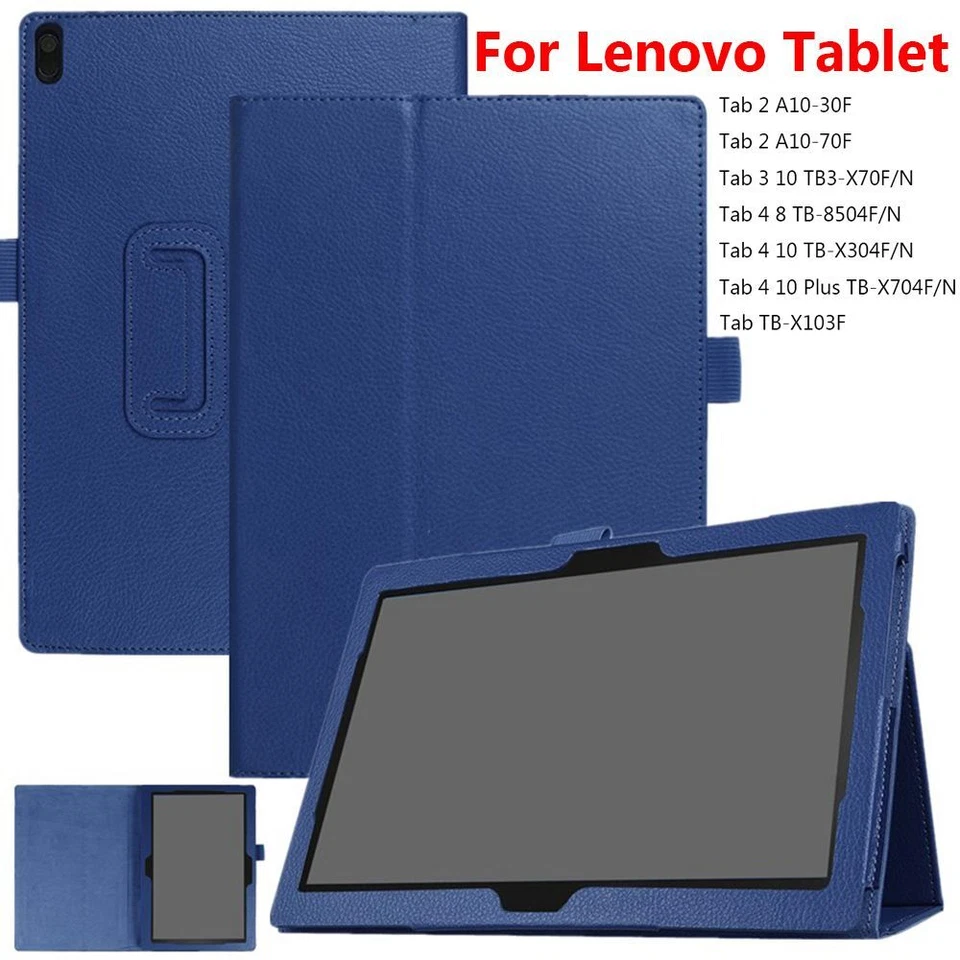 Protective Shell Smart Case Tablet Cover Leather For Lenovo Tab 3 4 8.0" 10.1" - Image 1 of 4